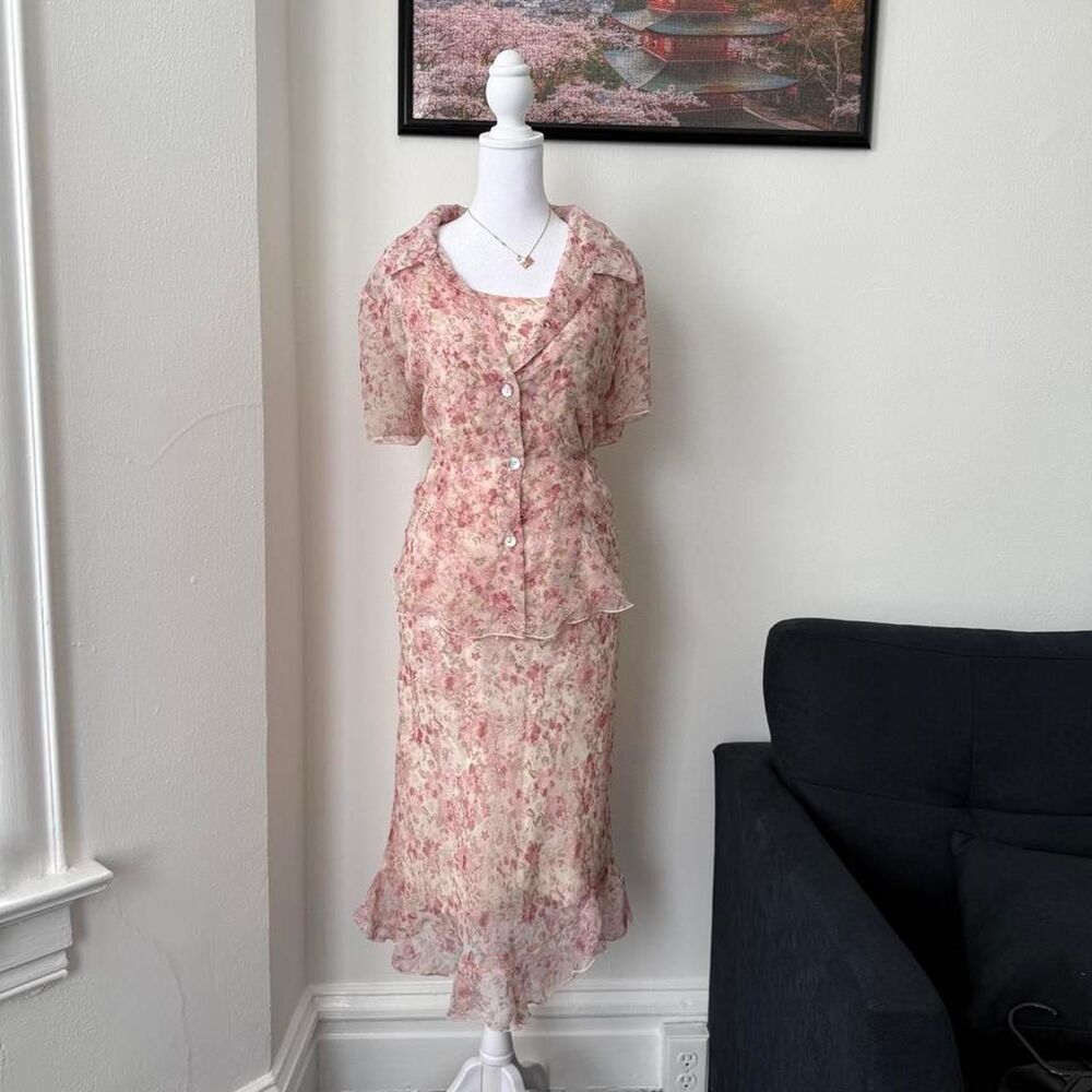 Believe pink floral maxi dress